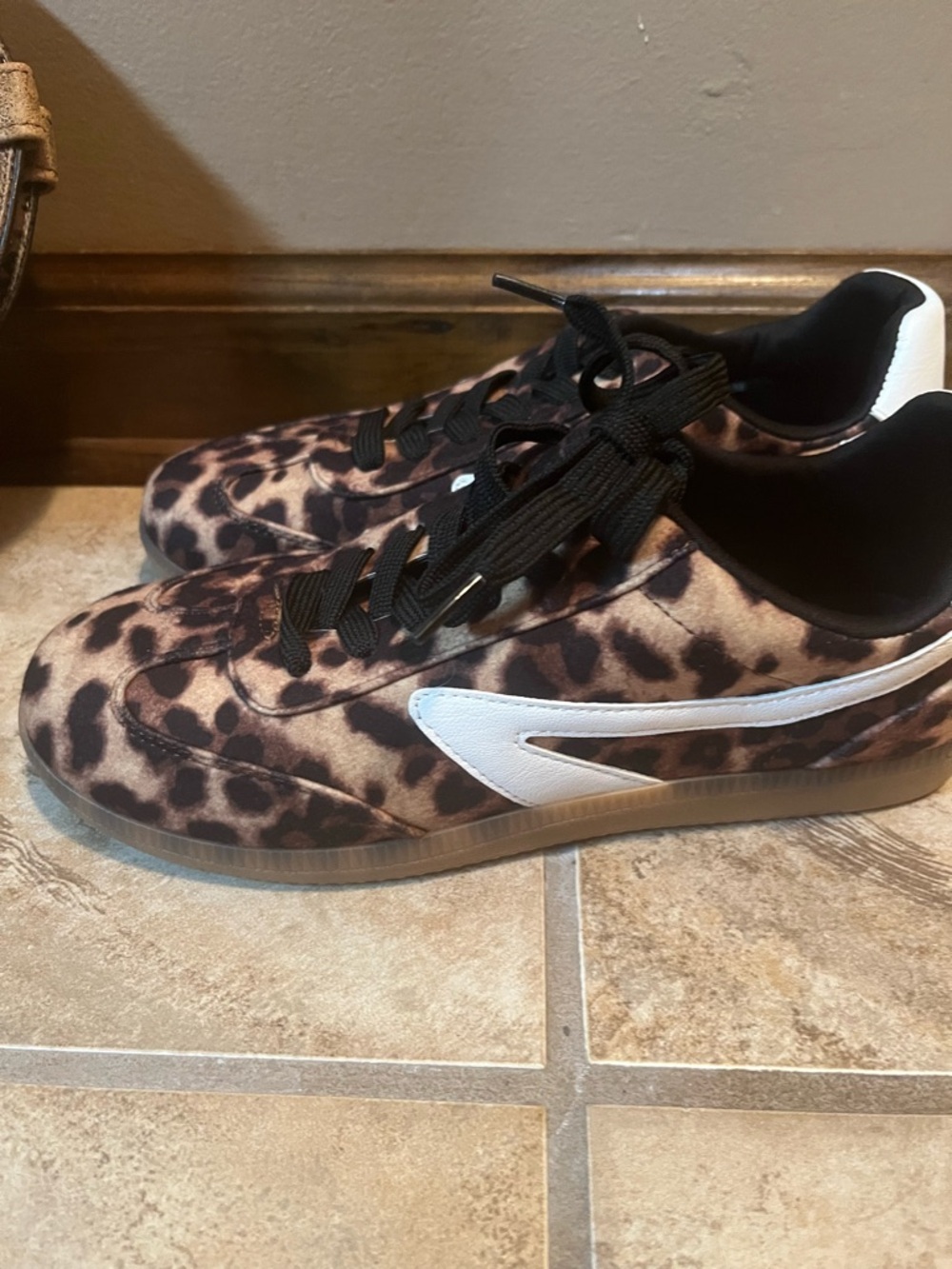 Dolce Vita Leopard Print Sneakers with White Accent